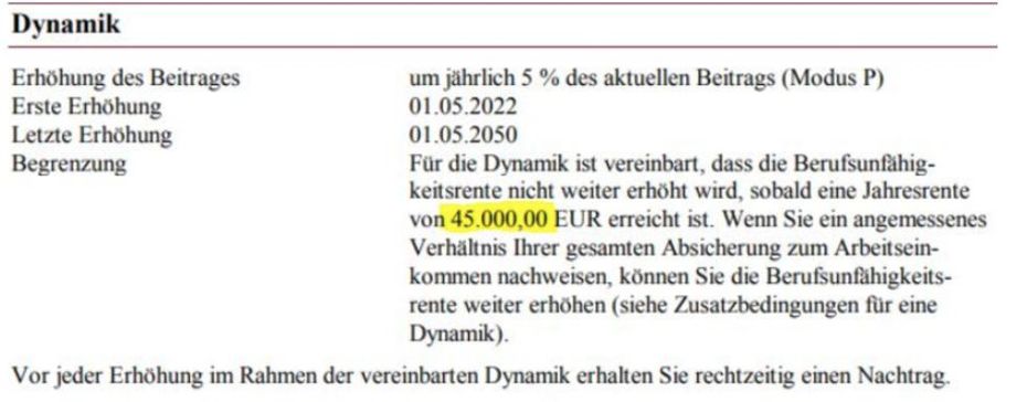 Anhebung Begrenzung Beitragsdynamik Alte Leipziger Berufsunfähigkeitsversicherung