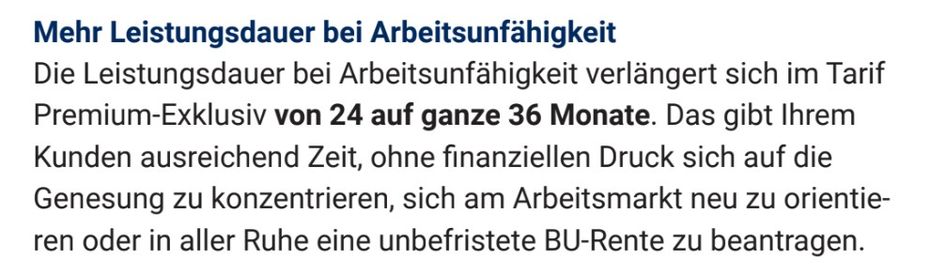 Anhebung AU Klausel Hannoversche Premim Exklusiv Berufsunfähigkeitsversicherung Anhebung AU Klausel Hannoversche Premim Exklusiv Berufsunfähigkeitsversicherung
