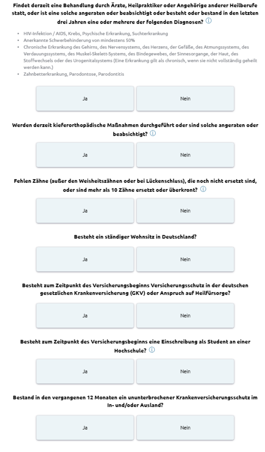 Gesundheitsfragen Hallesche OPTI.free Optionstarif PKV Gesundheitsfragen Hallesche OPTI.free Optionstarif PKV