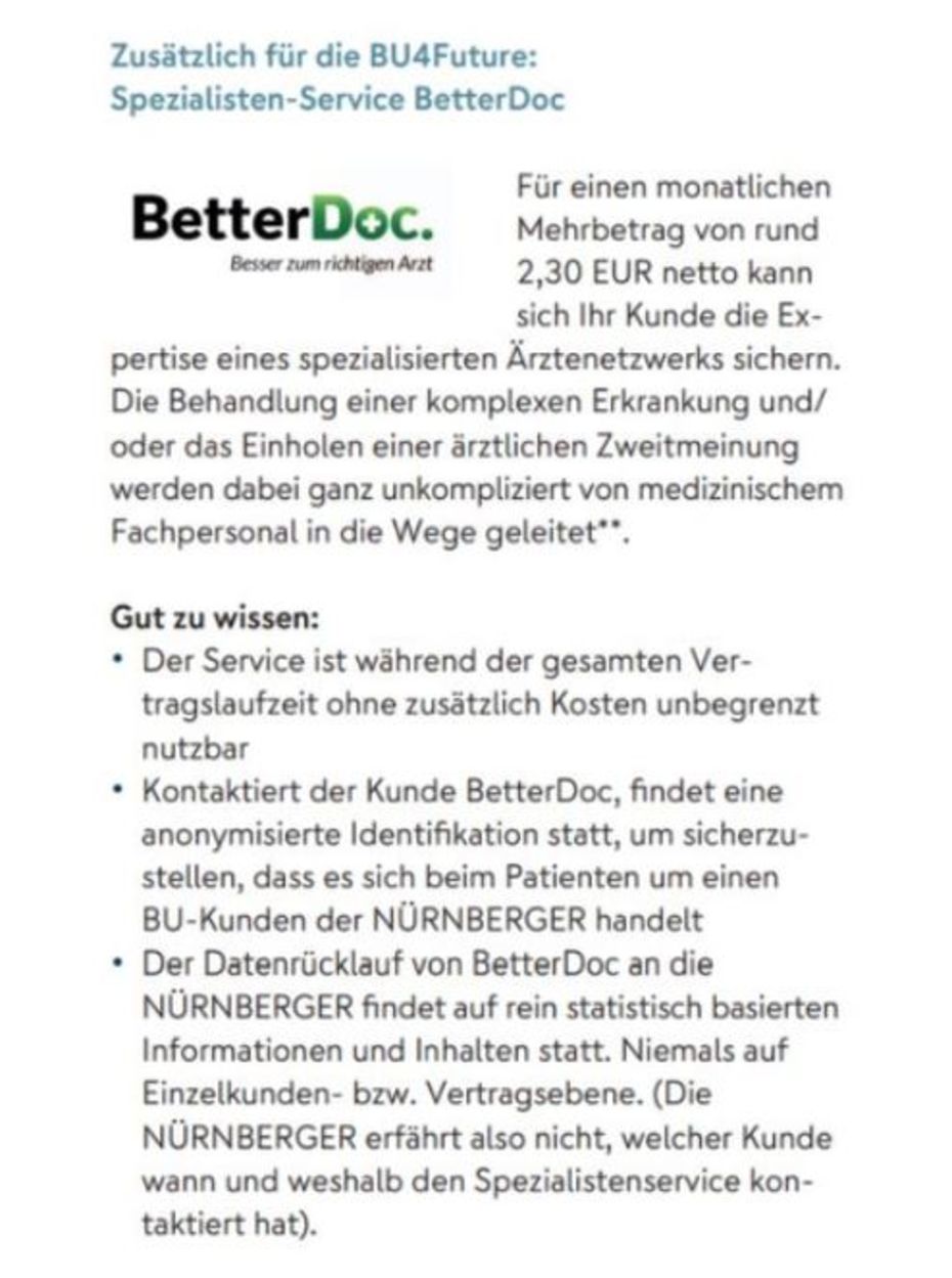 Betterdoc Erklärung Nürnberger Berufsunfähigkeitsversicherung