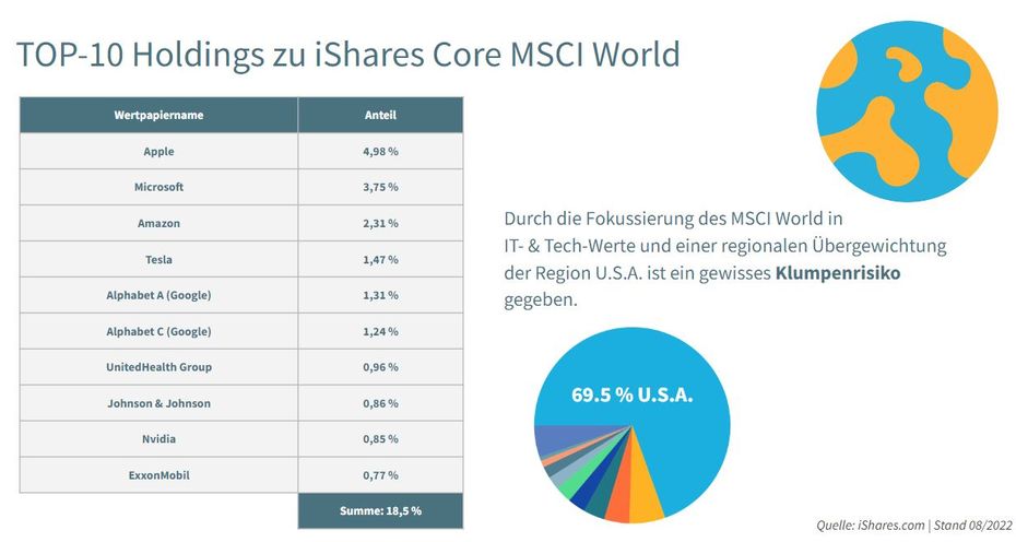 Größte 10 Unternehmen MSCI World ETF