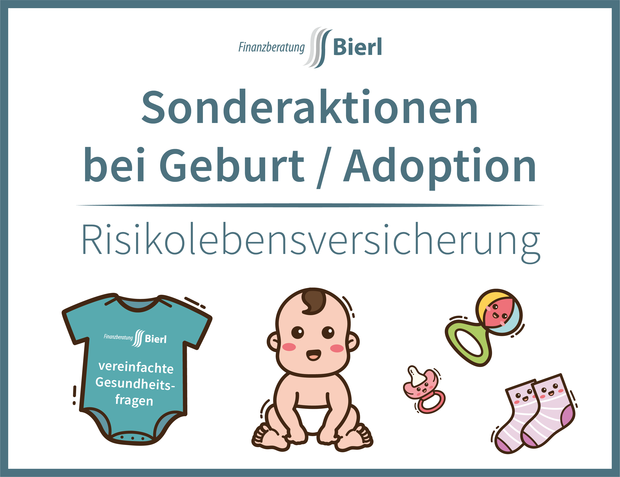 Sonderaktionen Risikolebensversicherung Kinder Geburt Adoption