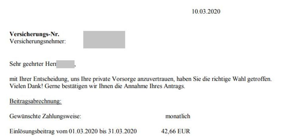 5.02 Beitrag Alte Leipziger nach herausgelöster Berufsunfähigkeitsversicherung