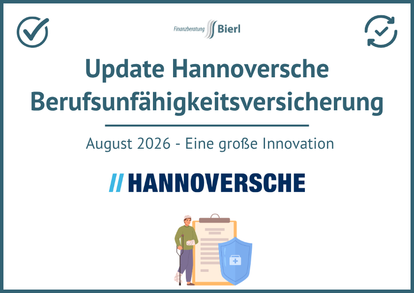 Update Hannoversche Berufsunfähigkeitsversicherung August 2026