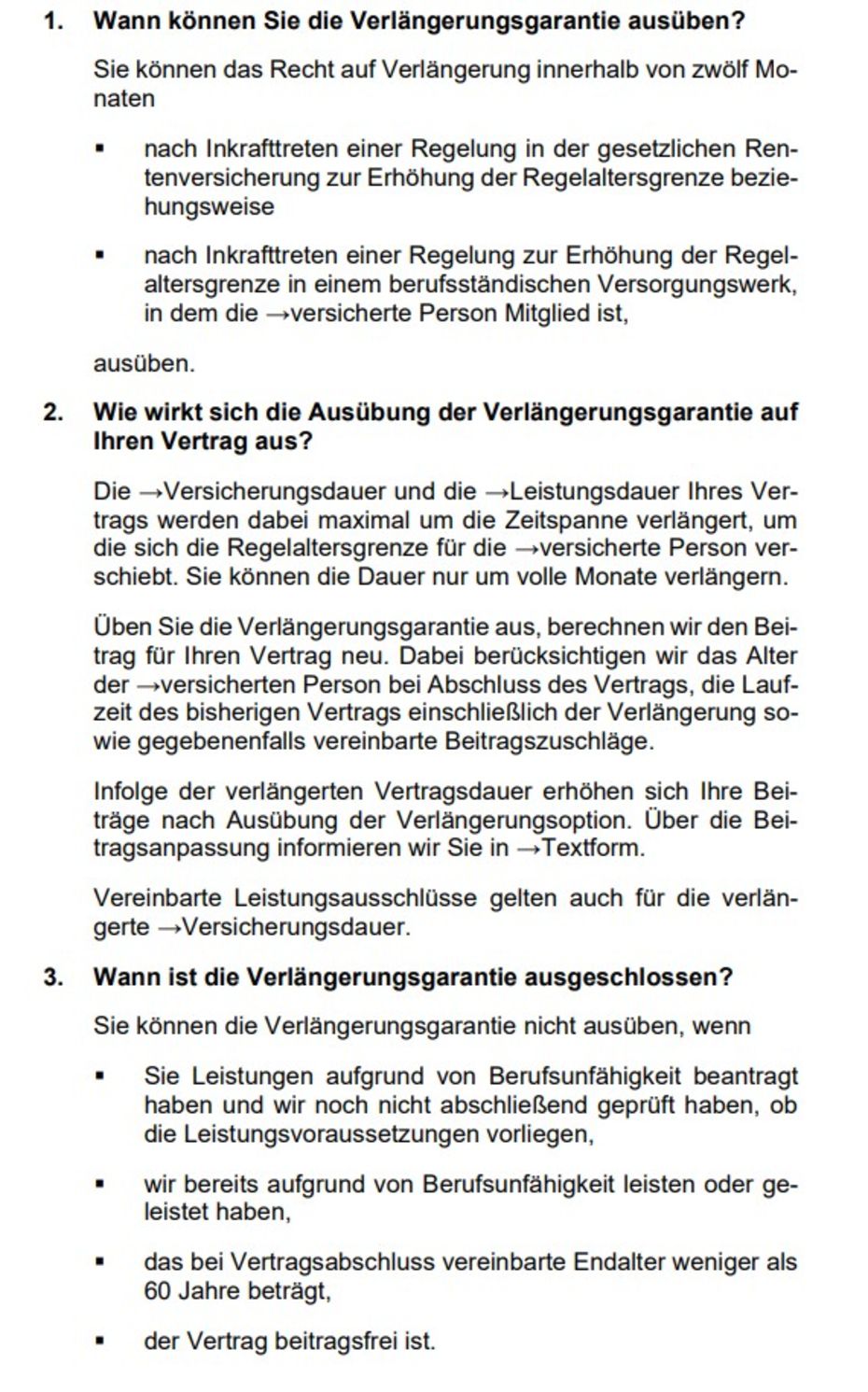 Verlängerungsoption LV 1871 Berufsunfähigkeitsversicherung 08 26