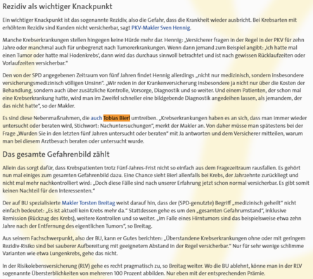Presseartikel Pfefferminzia Angabe Krebserkrankungen Versicherungen Tobias Bierl Presseartikel Pfefferminzia Angabe Krebserkrankungen Versicherungen Tobias Bierl