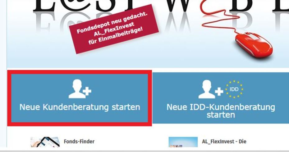 Neue Kundenberatung starten Onlinerechner Alte Leipziger Berufsunfähigkeitsversicherung